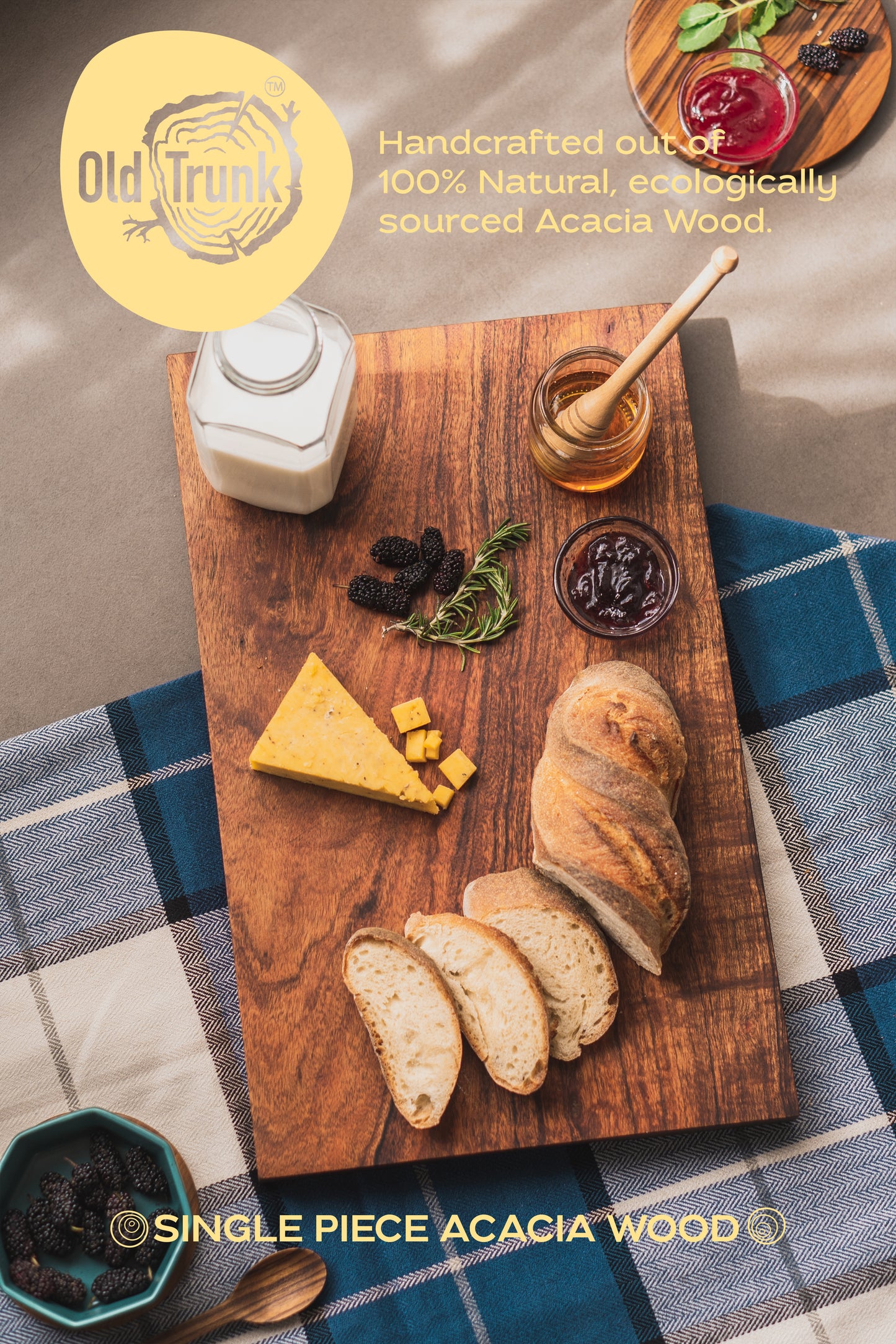 WOOD BLOCK (L) CHOPPING BOARD - ACACIA WOOD