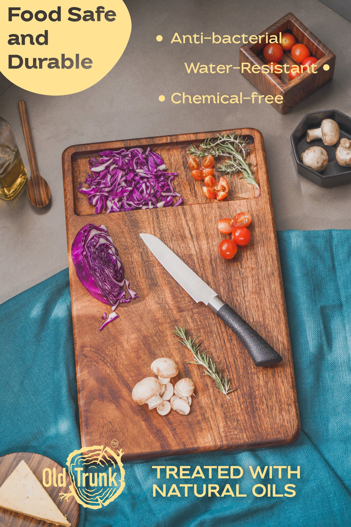 CHOPPING BOARD WITH COLLECTOR BOWL