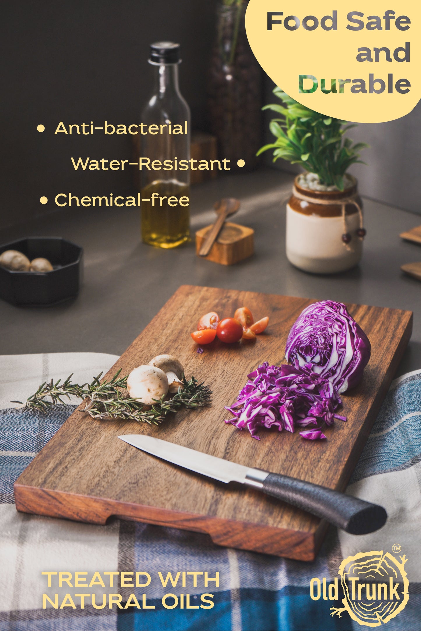 WOOD BLOCK (M) CHOPPING BOARD - ACACIA WOOD