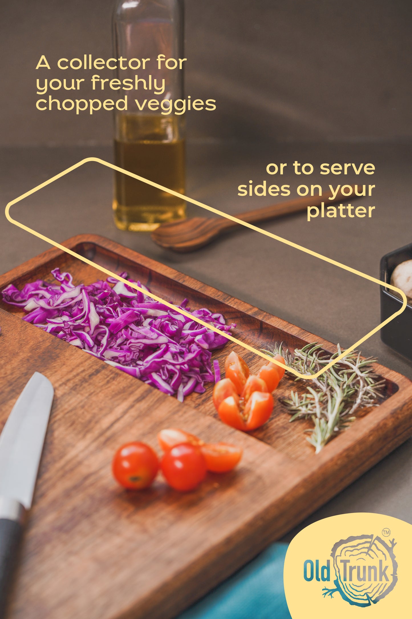 CHOPPING BOARD WITH COLLECTOR BOWL