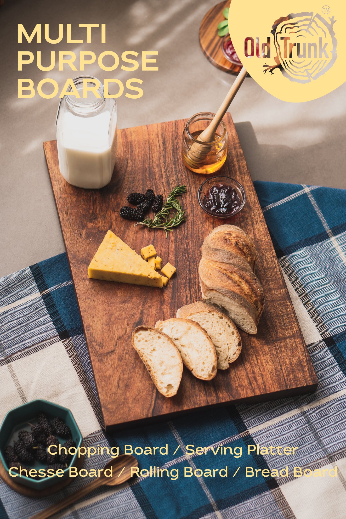 WOOD BLOCK (L) CHOPPING BOARD - ACACIA WOOD