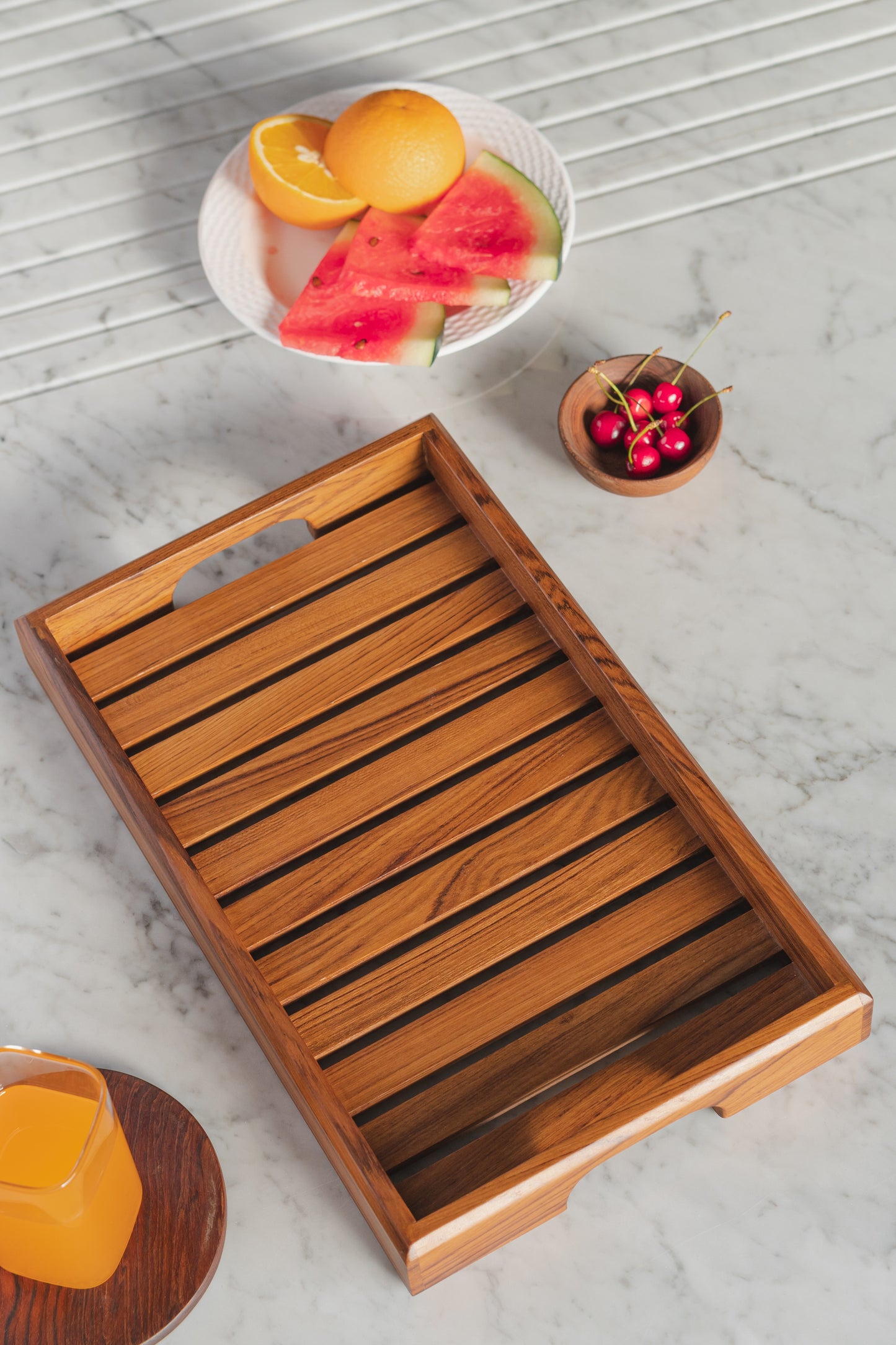 STRIPPED SERVING TRAY